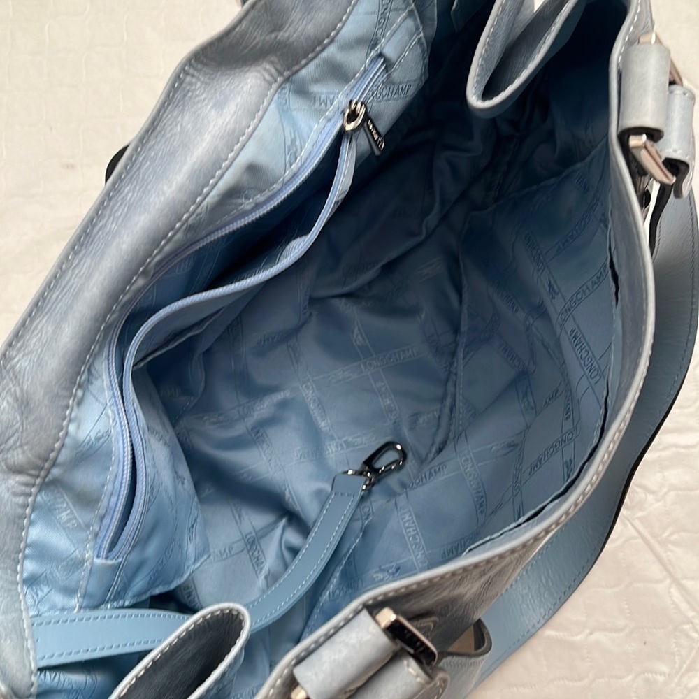 Longchamp Idole light blue leather vintage satchel bag - Picture 5 of 16